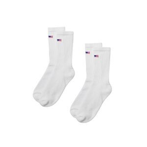 American Trench White Flag Crew Socks 2-Pack, Patriotic, Made in USA
